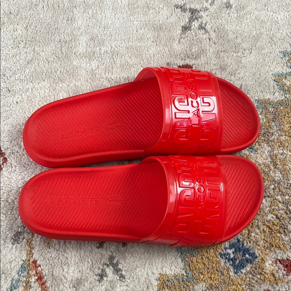 Lacoste slides. Size 10